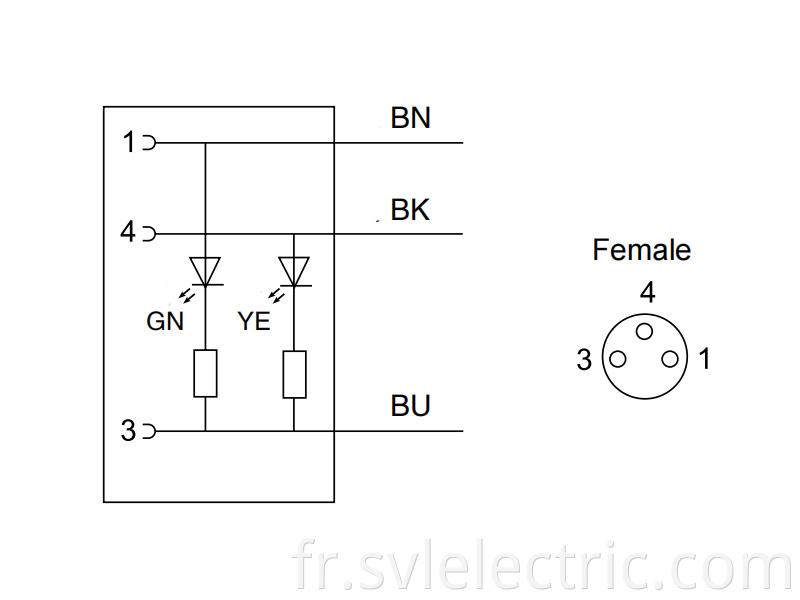 M8 female connection cable